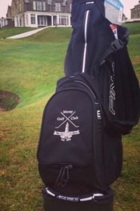 Embroidery service available for golf bags and duffel (trunk) bags at Hem Over Heels